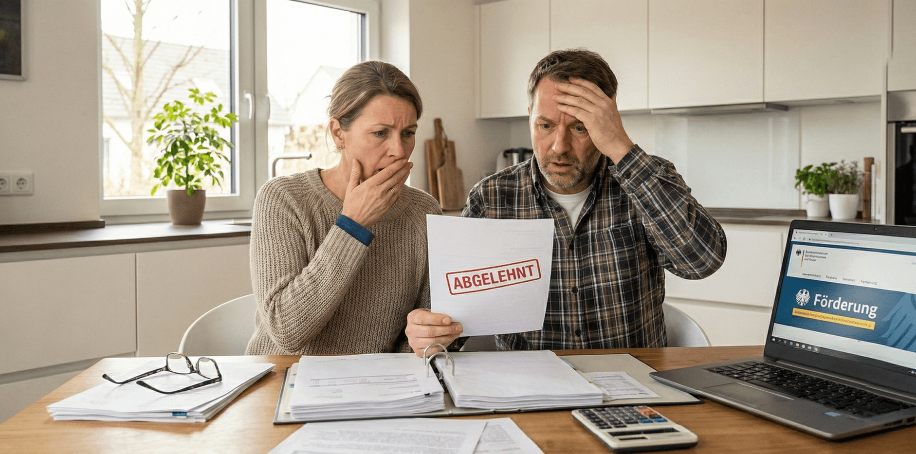 BAFA-Ablehnungsbescheid auf dem Küchentisch